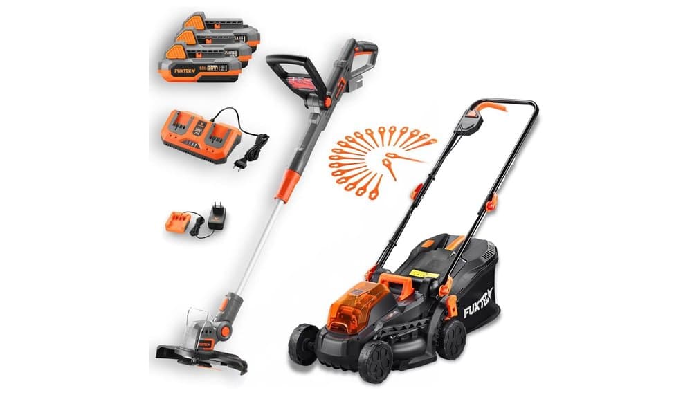 FUXTEC Cordless Lawn Mower and Trimmer Set : notre avis